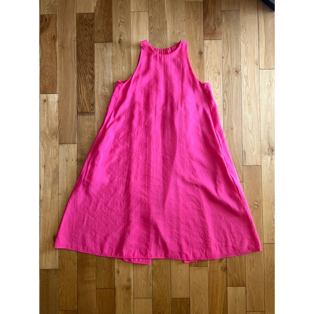 COS Pink A-Line Midi Dress Trapeze and Swing Sleeveless Pockets Womens Size 4